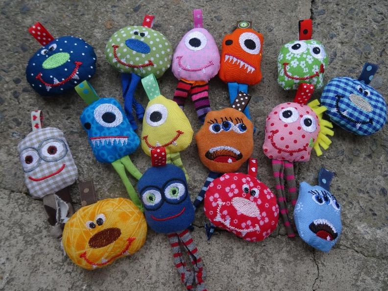 Monster ITH Anh&auml;nger Kissen Stickdatei von 6cm bis 18cm image number 6