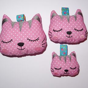 Stickdatei - Katze 3 ITH in 3 Gr. cute Schlüsselanhänger