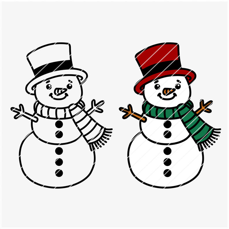 Plotterdatei Schneemann Winter - 2 Varianten SVG PNG DXF image number 5