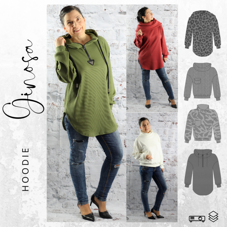 Hoodie/Pullover GINOSA Gr. 32-56 Ebook Schnittmuster image number 1