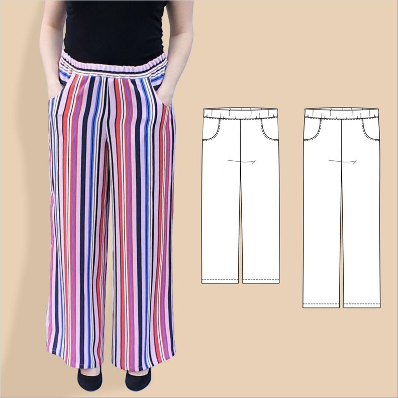 Nele – weite Hose & Culotte mit Gummizug, Gr. 34-50, A4+A0 image number 1