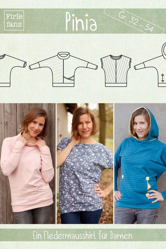 Pinia: Fledermausshirt für Damen Gr. 32 – 54 image number 1