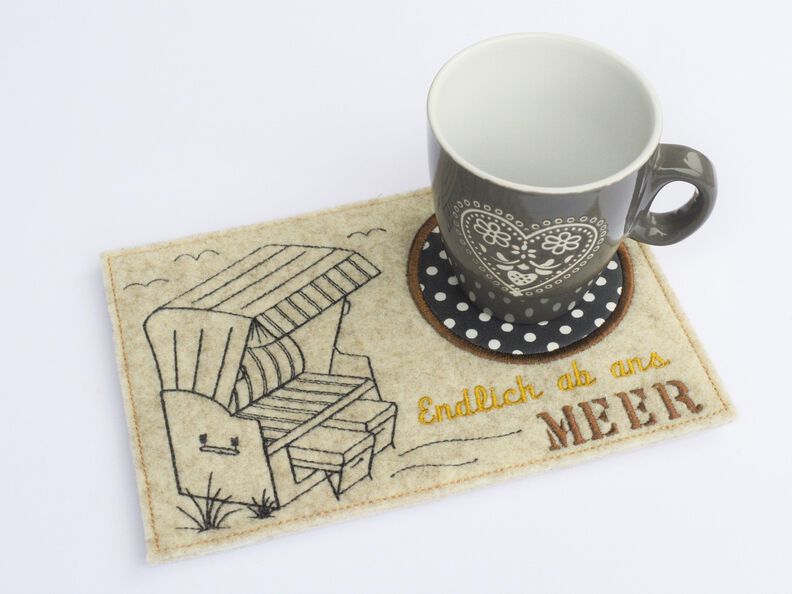 Stickdatei Strandkorb Mugrug Urlaub Camping image number 3