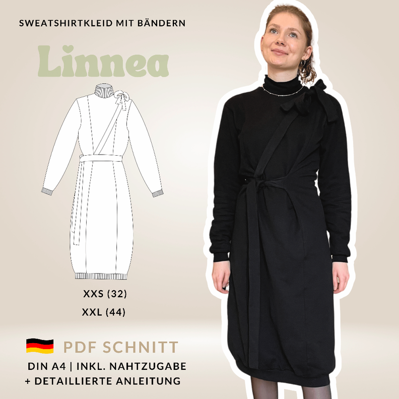 Midi Sweatshirtkleid  | Kleid mit Bindedetails | Linnea image number 1
