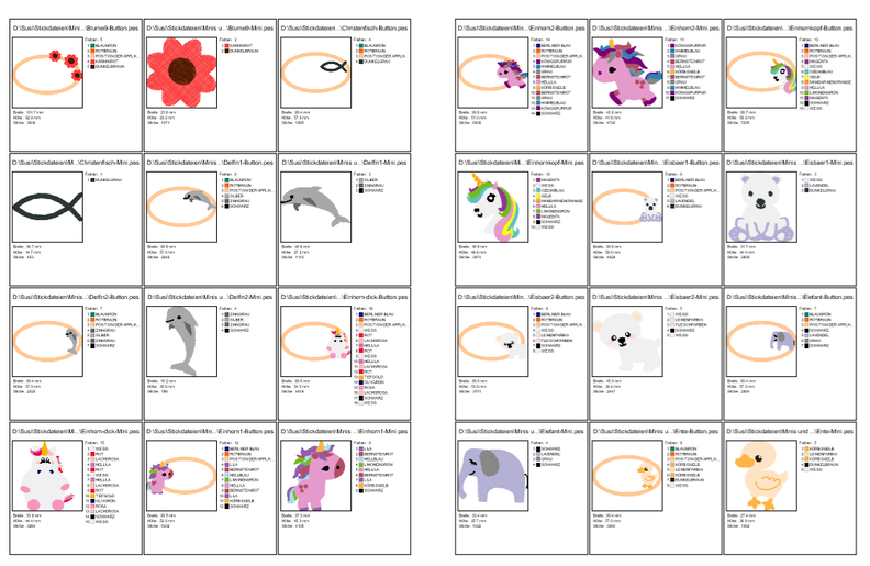 60 Minis jeweils mit Button Stickdatei image number 4