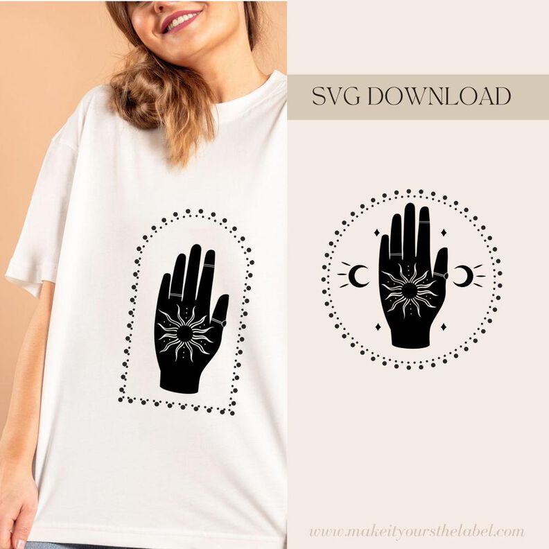Hand & Sonne Plotterdatei SVG, PNG, DXF image number 1