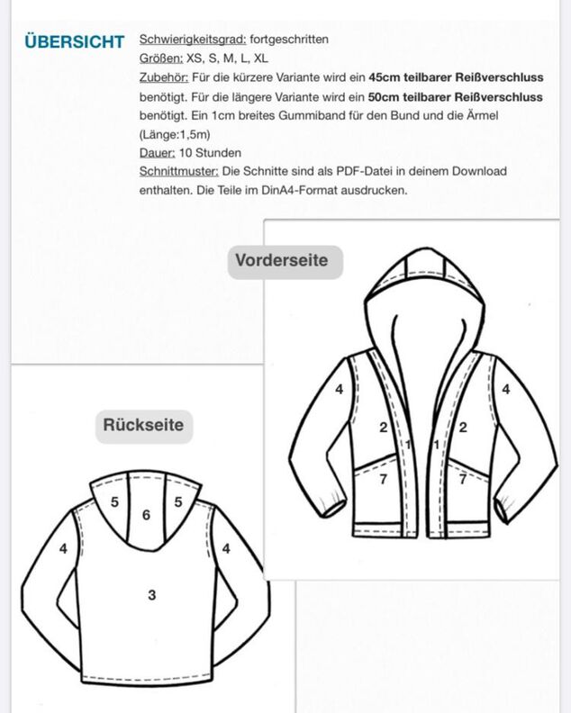 Jacke #Daria Nähanleitung und Schnittmuster (XS-XL) image number 9