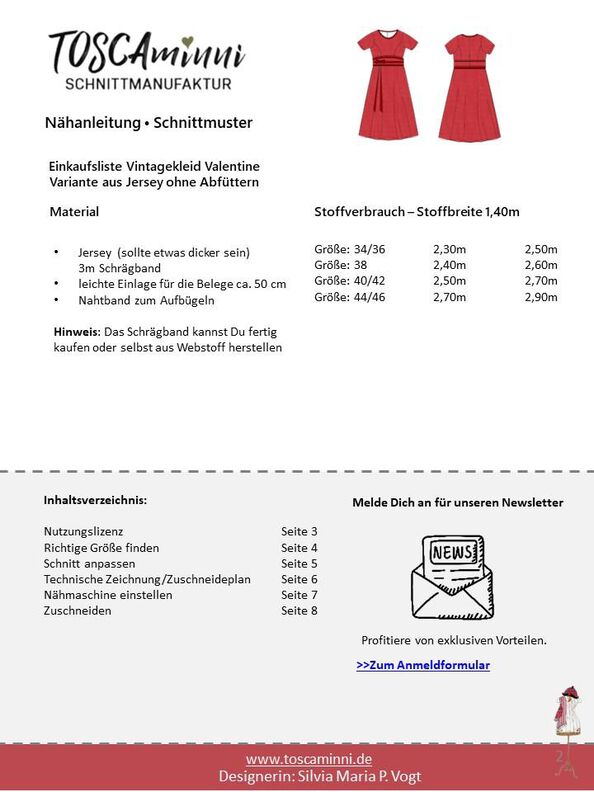Kleid Valentine Gr. 34-46 Schnittmuster image number 4