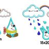 Stickdatei lustiger Regen Applikation SET thumbnail number 3