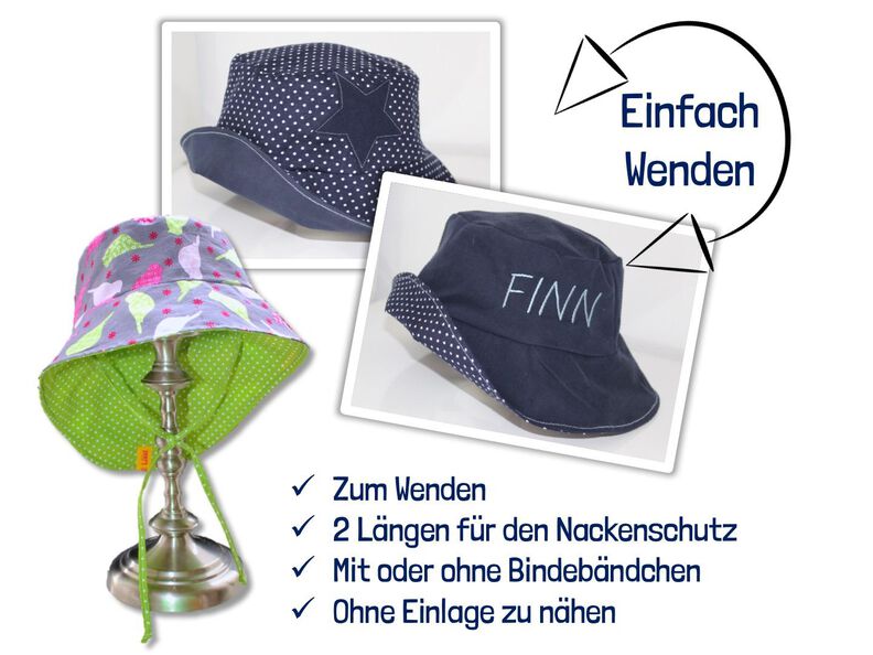 Sonnenhut | Fischerhut | zum Wenden | 45 – 60 cm image number 6