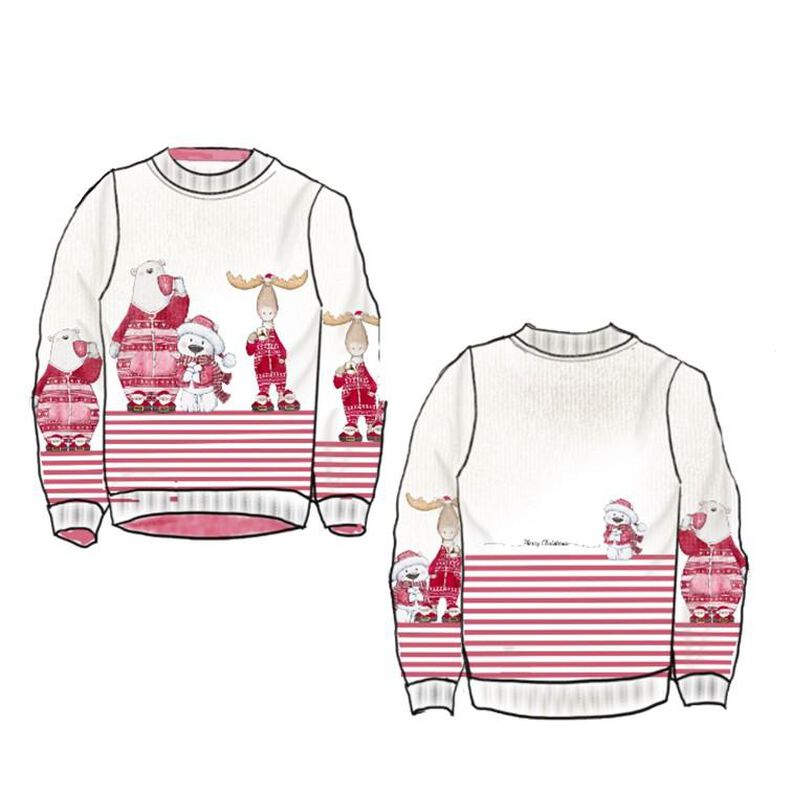 Schnittmuster Shirt Paula+Emil Gr. 80-140 + Motiv Eisbär rot image number 1