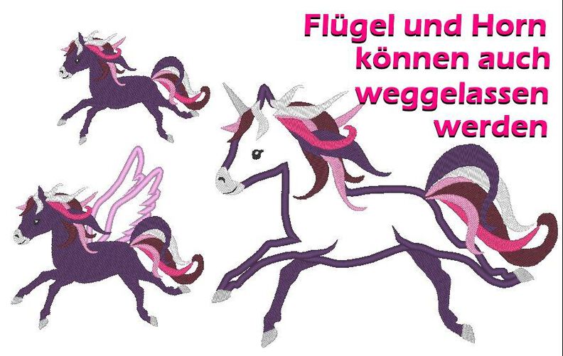 SET Bundle Pegasus Einhorn Pferd Stickdatei image number 3