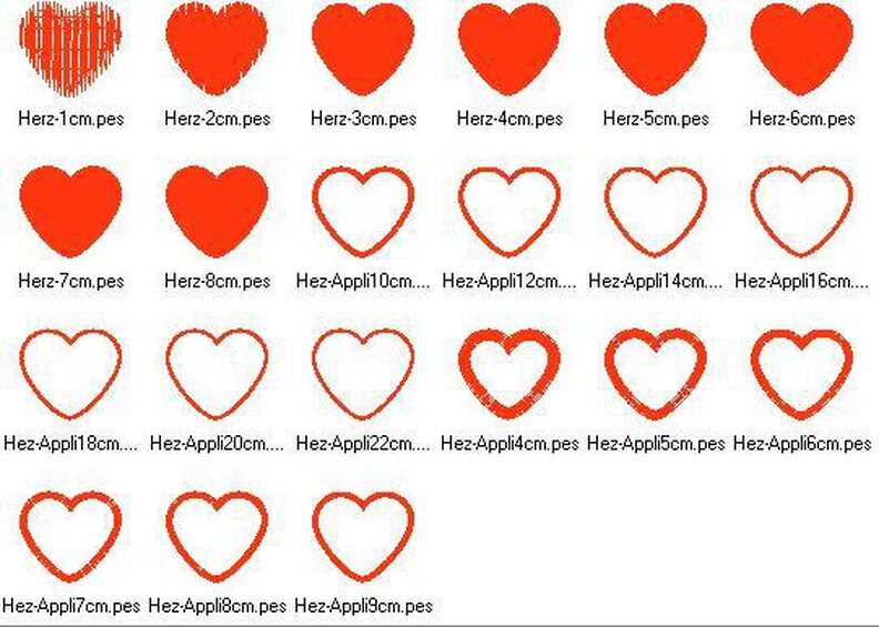 Herz Liebe Stickdatei gefüllt Appli alle Größen image number 3