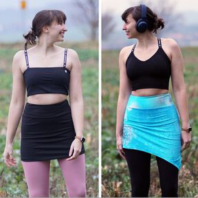 Set Yoga Sport Mini Rock nähen Schnittmuster 
