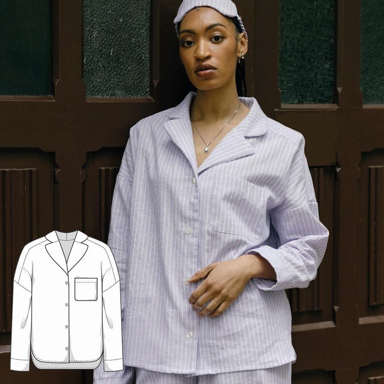 Pyjama Bluse Schnittmuster Damen XS-XXXL image number 1