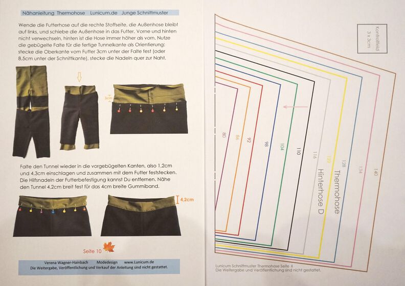 Anleitung und Schnitt Thermohose Bicolor Gr. 80 -140 image number 7