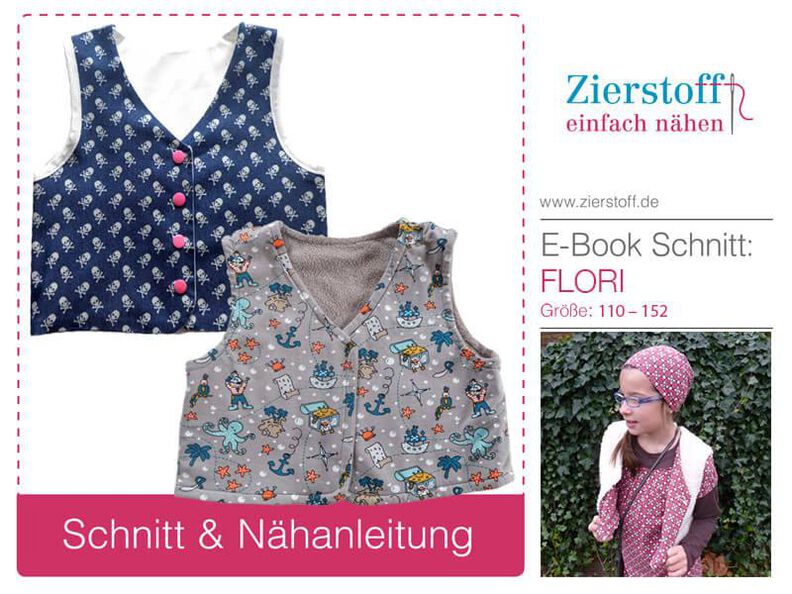Wendeweste "FLORI" Nähanleitung & Schnitt Gr. 110 - 152 image number 2