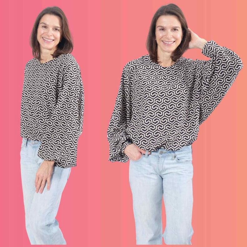 Bluse "SONTJE", Nähanleitung & Schnitt Einheitsgröße image number 1