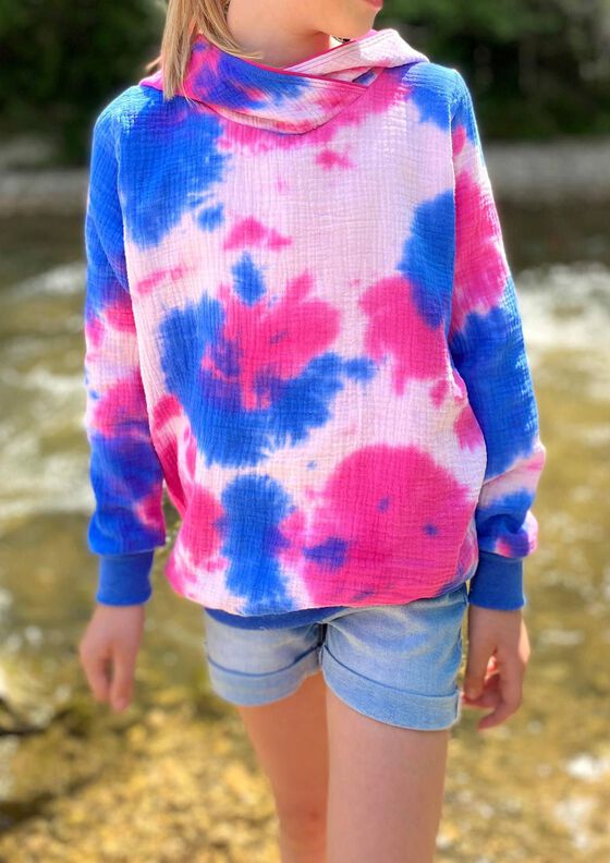 Musselin Hoodie Sweater Musling Gr. 86-170, Leinen, A4 + A0 image number 4