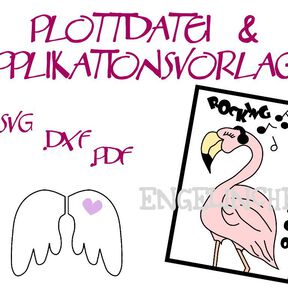 Plotterdatei & Applikationsvorlage rocking flamingo