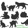 Katze Silhouette Stickdatei thumbnail number 1