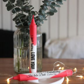  Druckvorlage "FUNNY-LOVE" S/W Kerzen/Anhänger PDF & JPG