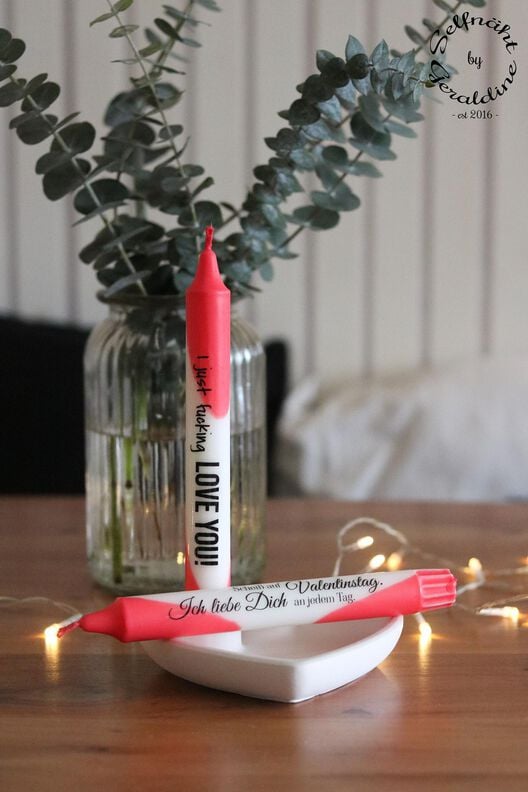  Druckvorlage "FUNNY-LOVE" S/W Kerzen/Anhänger PDF & JPG image number 2