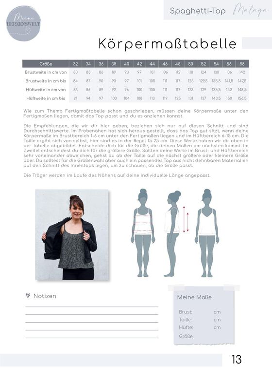 Top Damen – Schnittmuster Gr. 32-58 – MALAGA #107 image number 9
