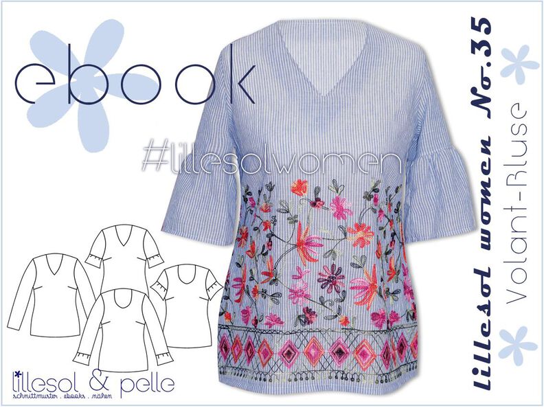 Ebook / Nähanleitung Damen Volant-Bluse image number 1