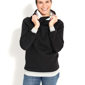 Pullover mit Kapuze "Mira", Schnittmuster Gr. 158 - 46