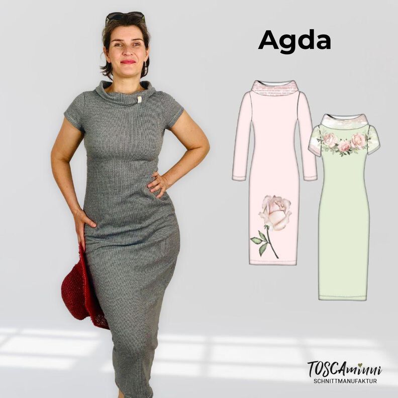 Kleid Agda  Gr. 34-54 | Jerseykleid A4/A0-Datei image number 1