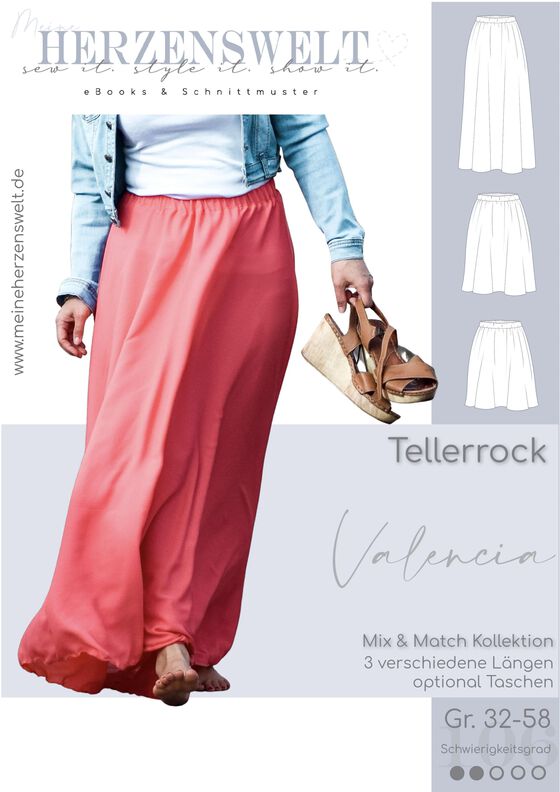 Rock Damen – Schnittmuster Gr. 32-58 – VALENCIA #106 image number 2