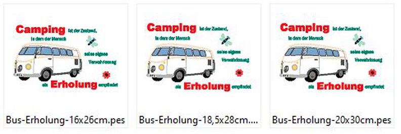 Camping Bus - Camping ist Erholung Stickdatei image number 2