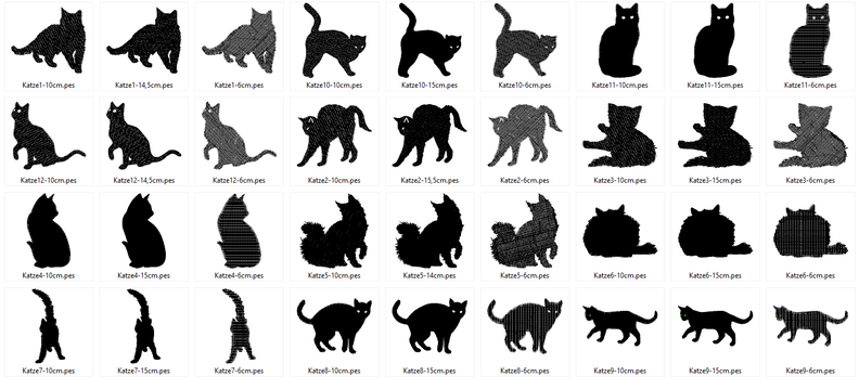 Katze Silhouette Stickdatei image number 2