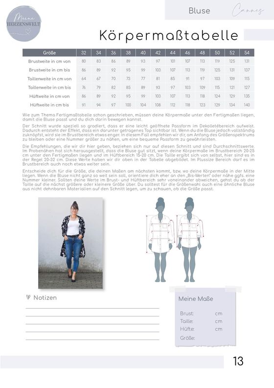 Oversizebluse – eBook Schnittmuster Gr. 32-54 – Cannes #148 image number 5