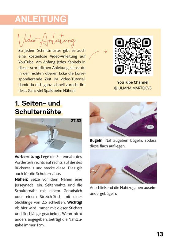 Cropped T-Shirt Schnittmuster mit Videoanleitung Gr. XS-XXXL image number 7