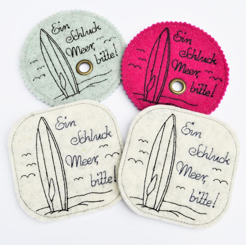 Stickdatei Meer Surfbrett Untersetzer Glasabdeckung image number 9