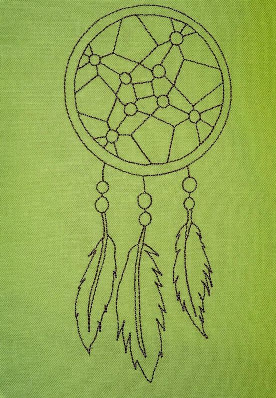 Doodle Traumfänger Feder Stickdatei image number 5