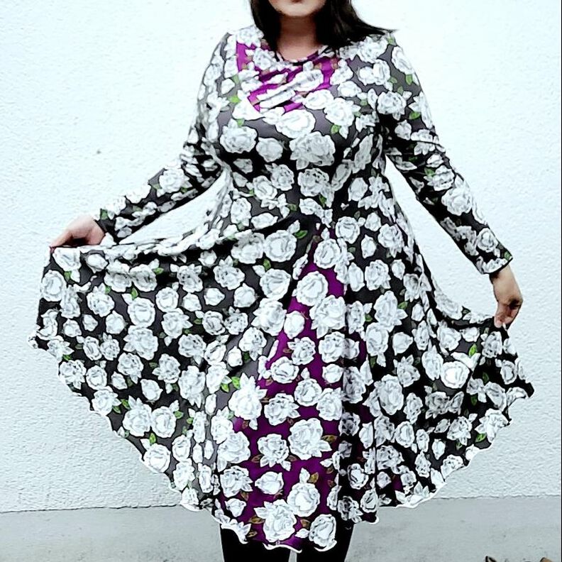  Kleid Valentina mit Godet Gr. 48-56  beamerfähig image number 1