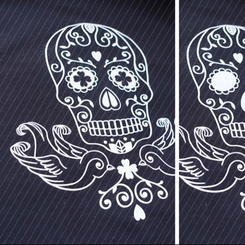 Plottdatei Rockabilly Skull (Totenkopf mit Schwalbe) image number 1