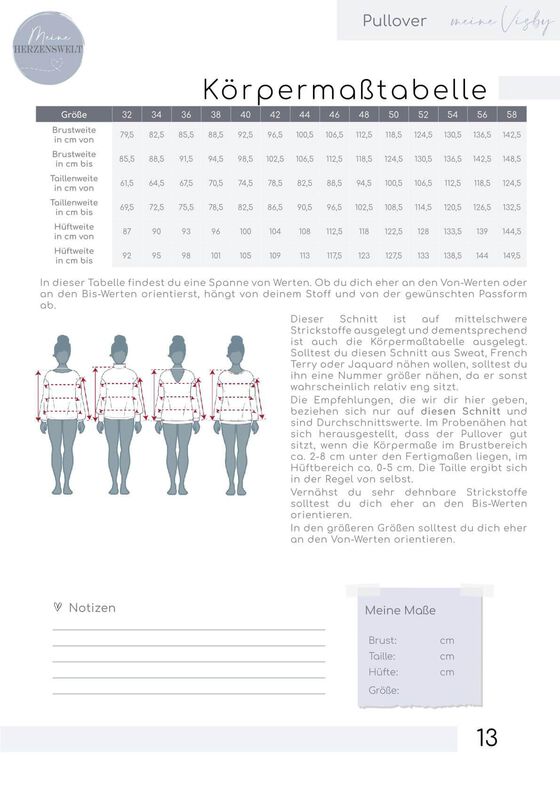 Strickpullover – eBook Schnittmuster Gr. 32-58 – Visby #150 image number 4