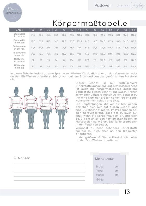 Strickpullover – eBook Schnittmuster Gr. 32-58 – Visby #150 image number 4
