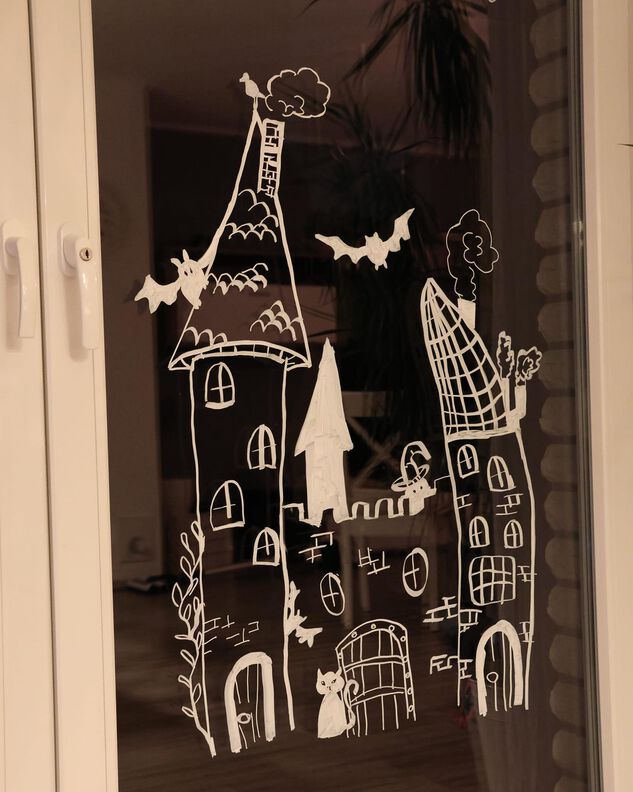 Fensterbild-Vorlage "Geisterhaus-Halloween" PDF image number 3