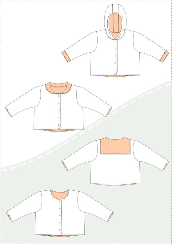 Charly – Babyjacke mit Kapuze oder Kragen Gr. 44-98, A4+A0 image number 5
