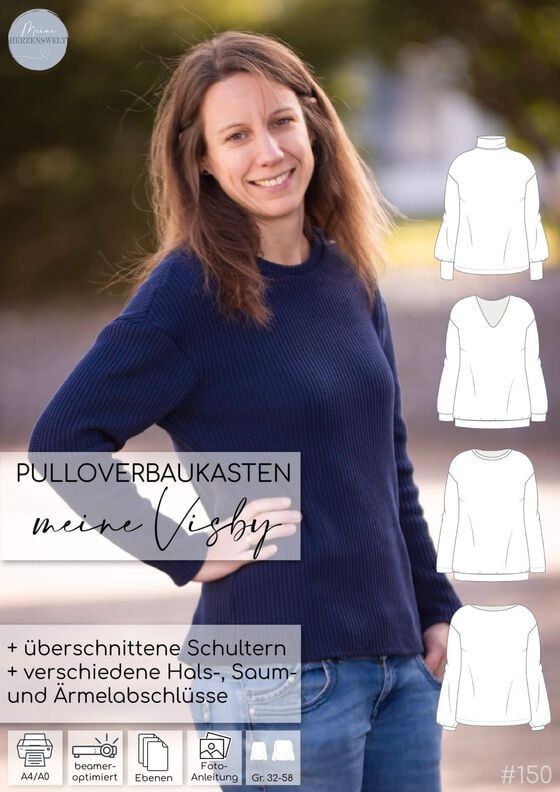 Strickpullover – eBook Schnittmuster Gr. 32-58 – Visby #150 image number 3