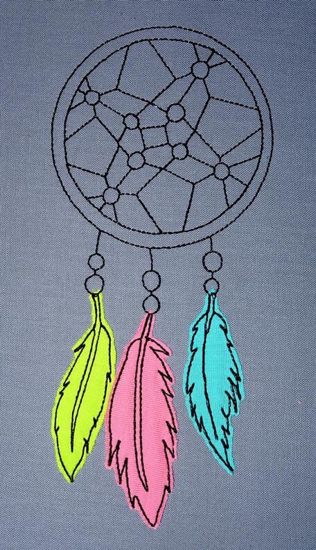 Doodle Traumfänger Feder Stickdatei image number 7