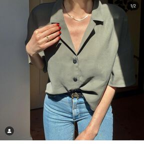 Oversized Bluse mit Reverskragen Größe 34-50