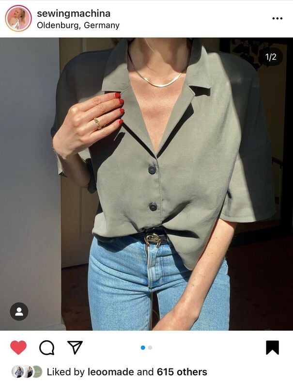 Oversized Bluse mit Reverskragen Größe 34-50 image number 2