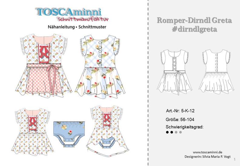 Schnittmuster Baby Dirndl Greta Gr. 56-104  image number 2