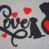 Hunde Liebe Silhouette f&uuml;r Stoffapplikation Stickdatei Herz thumbnail number 4